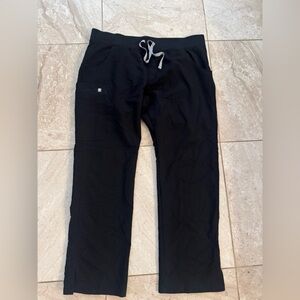 FIGS SCRUBS unisex Black Drawstring Pants size XL
